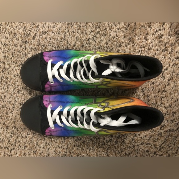 Lesbian Rainbow Women’s Size 9 High Top Sneakers - Picture 3 of 4